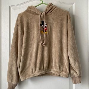 Disney Mickey Mouse super soft pullover hoodie. Size medium. Brown/tan.